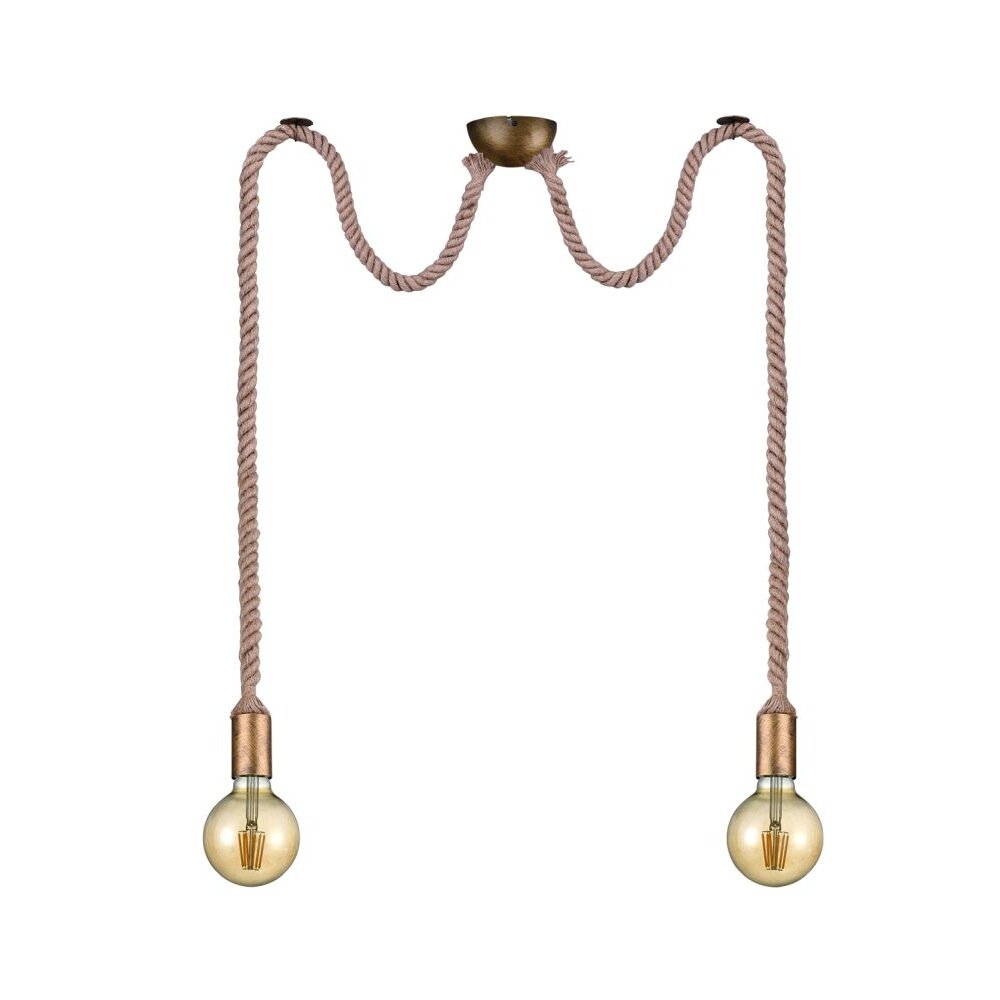 Trio Leuchten CORD Pendelleuchte Braun, Messing, 2-flammig main product photo