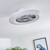 Piacenza Deckenventilator LED Chrom, Weiß, 1-flammig, Fernbedienung