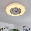 Piacenza Deckenventilator LED Chrom, Weiß, 1-flammig, Fernbedienung