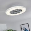 Piacenza Deckenventilator LED Chrom, Weiß, 1-flammig, Fernbedienung