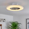 Piacenza Deckenventilator LED Chrom, Weiß, 1-flammig, Fernbedienung