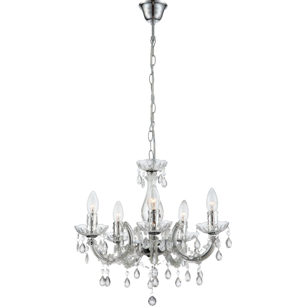 Globo Cuimbra Luster Transparent, Klar, 5-flammig main product photo