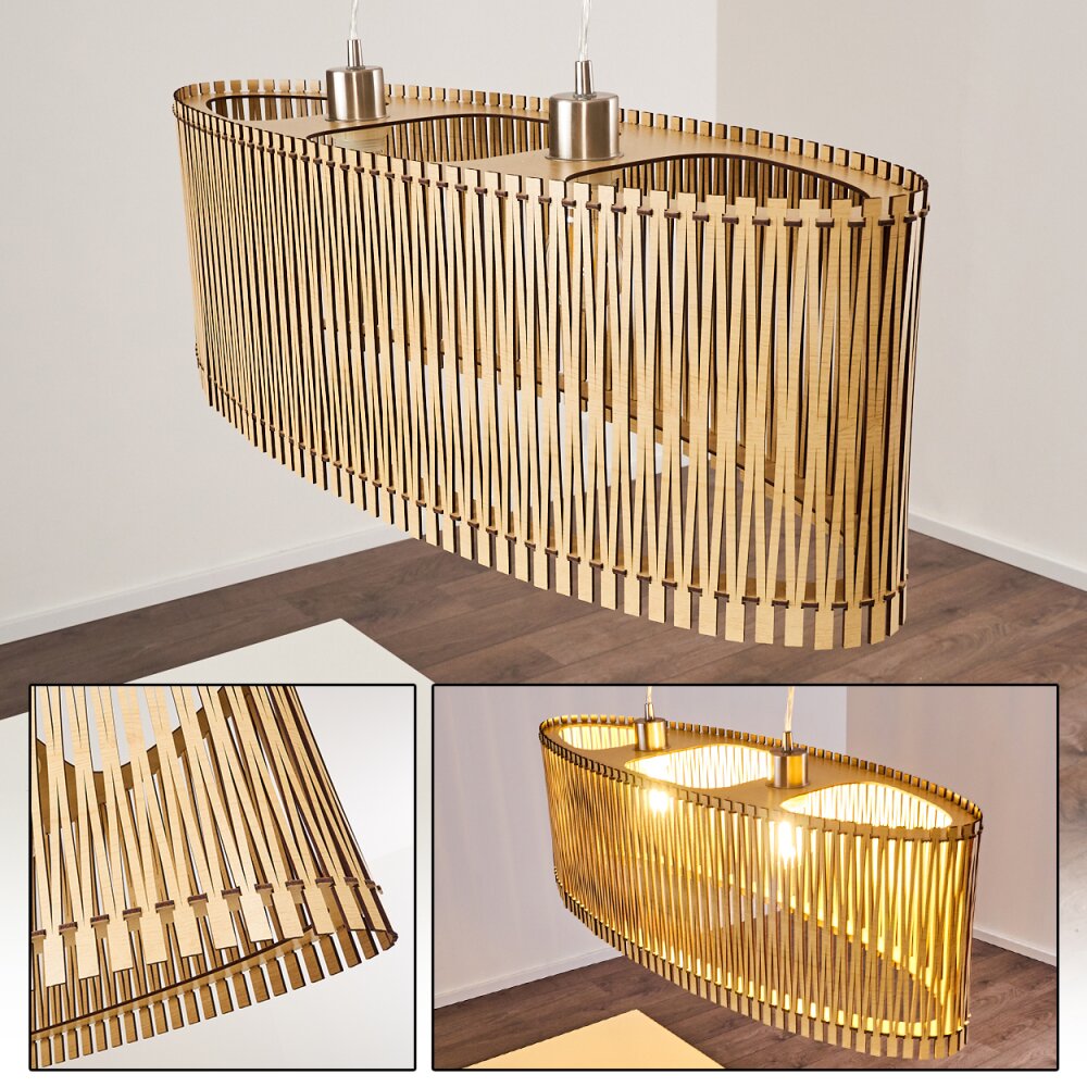 Timmele Hängeleuchte Holz hell, 2-flammig main product photo