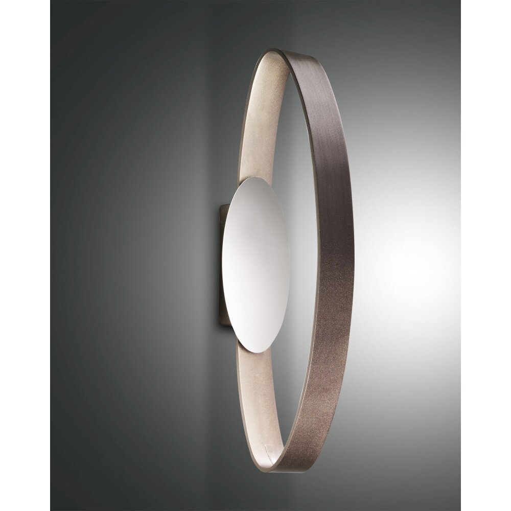 Fabas Luce Gaby Wandleuchte LED Braun, Chrom, 1-flammig main product photo