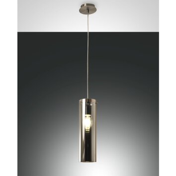 Fabas Luce Sintesi Pendelleuchten Nickel glänzend, 1-flammig