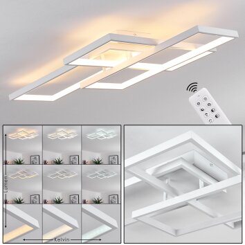 Ghana Deckenleuchte LED Weiß, 4-flammig, Fernbedienung, Farbwechsler