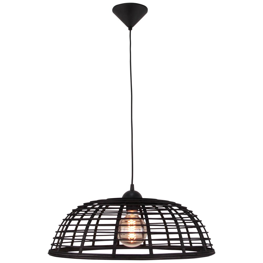 Brilliant Crosstown Pendelleuchte Holz dunkel, Schwarz, 1-flammig main product photo
