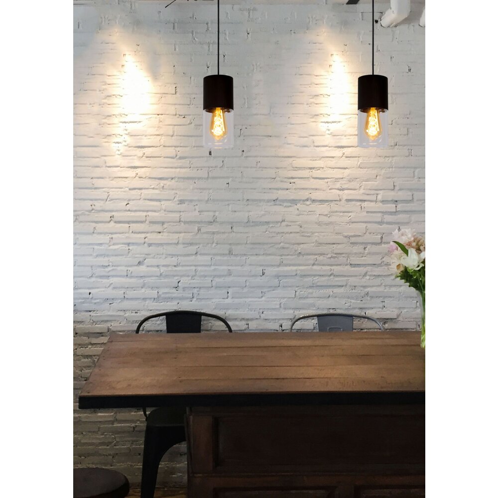 Lucide ZINO Hängeleuchte Schwarz, 1-flammig main product photo
