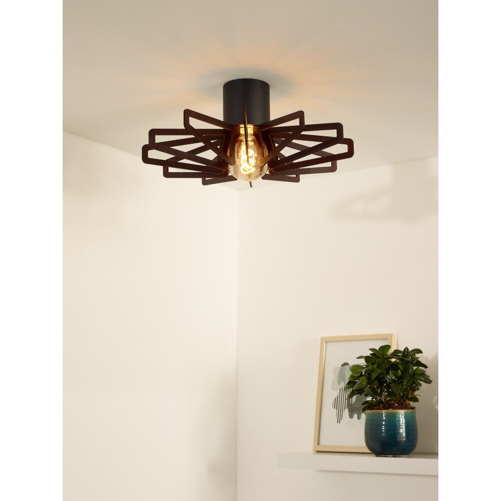 Lucide ZIDANE Deckenleuchte Schwarz, 1-flammig main product photo