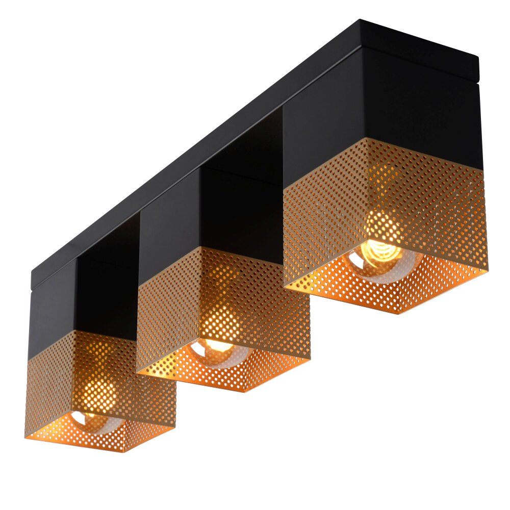 Lucide RENATE Deckenleuchte Schwarz, 3-flammig main product photo