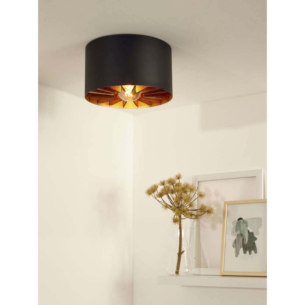 Lucide ZIDANE Deckenleuchte Schwarz, 1-flammig main product photo