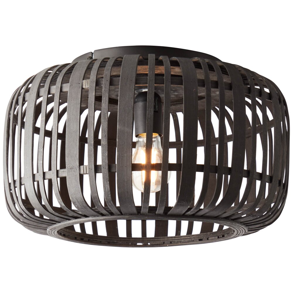 Brilliant WOODROW Deckenleuchte Holz dunkel, Schwarz, 1-flammig main product photo