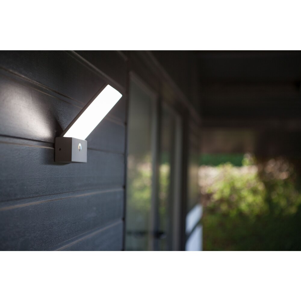 Lutec Pano Aussenwandleuchte LED Anthrazit, 1-flammig