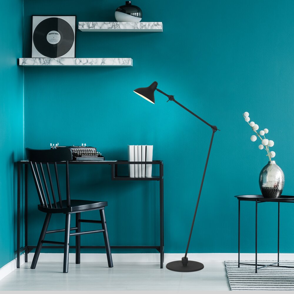 Steinhauer Kasket Stehleuchte Schwarz, Weiß, 1-flammig main product photo