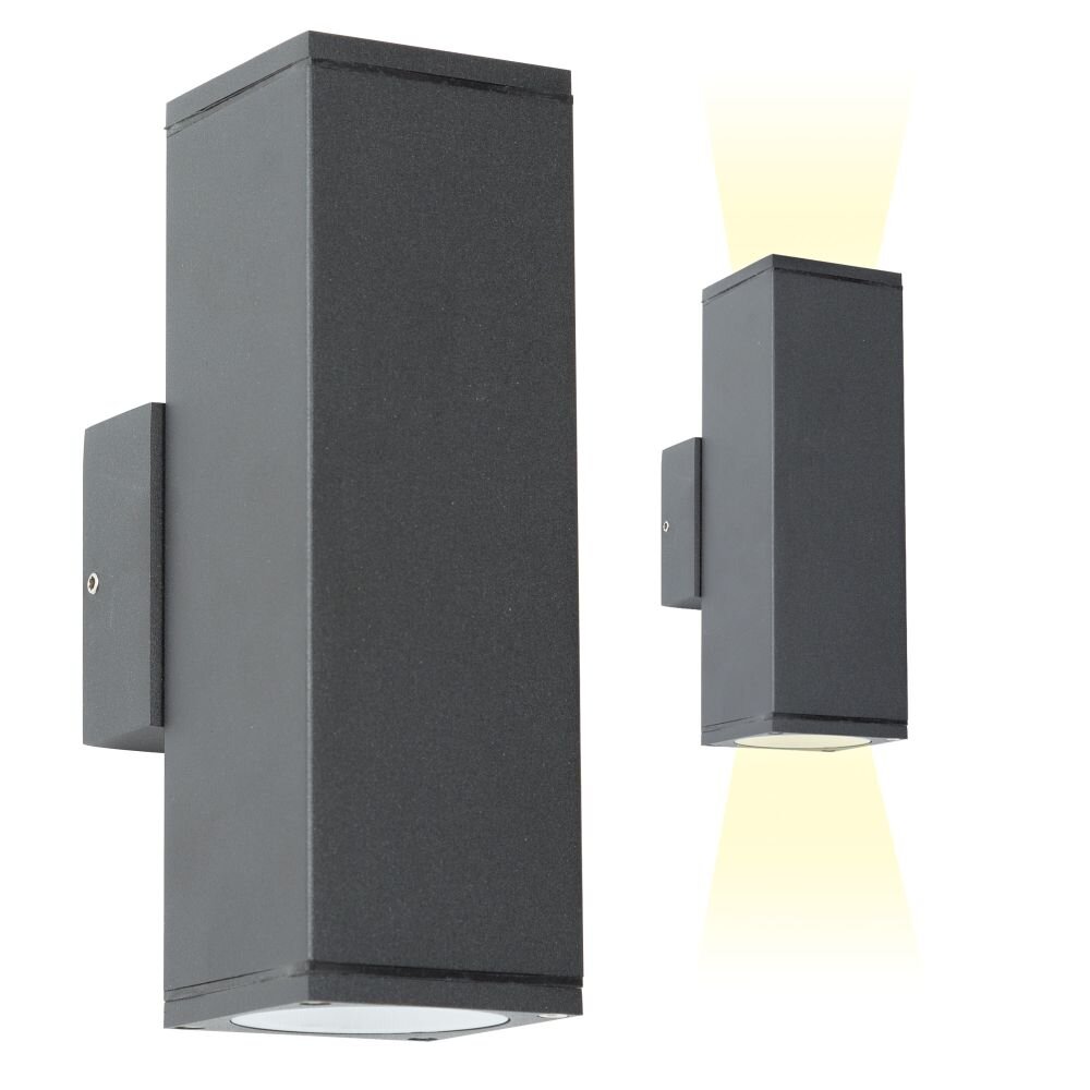 KS Verlichting Kelvin Außenwandleuchte Anthrazit, 2-flammig main product photo