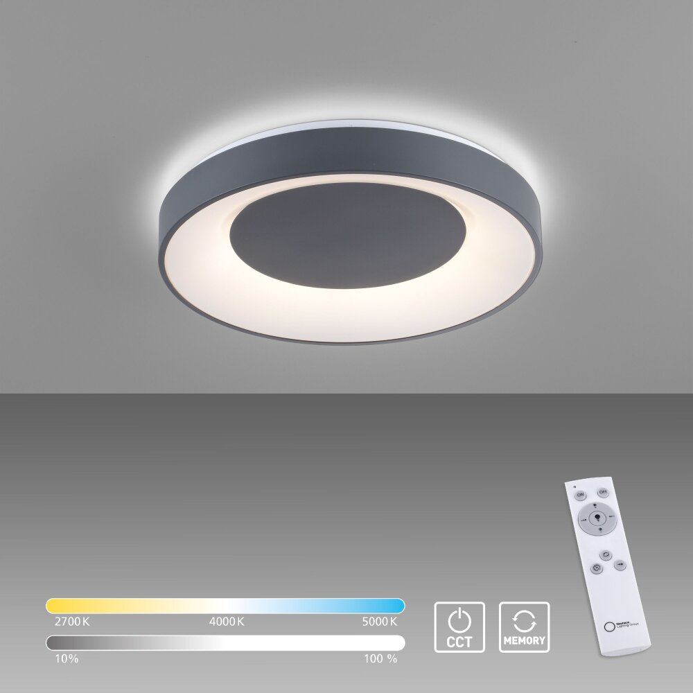 Leuchten Direkt ANIKA Deckenleuchte LED Anthrazit, 1-flammig, Fernbedienung main product photo
