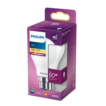 Philips LED B22d 60 Watt 2700 Kelvin 806 Lumen