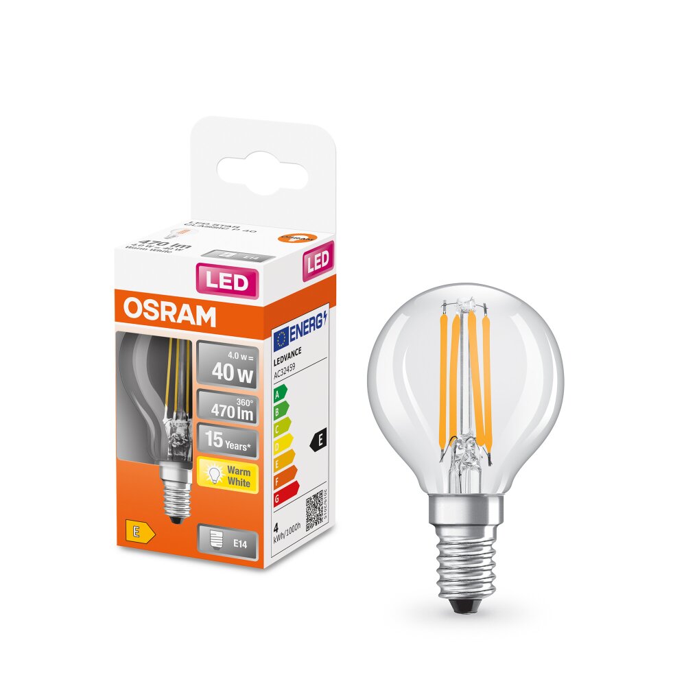 Osram LED E14 4 Watt 2700 Kelvin 470 Lumen main product photo