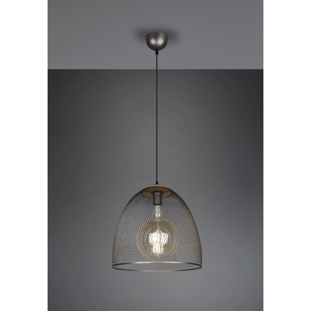 Trio Ivar Pendelleuchte Dunkelbraun, Nickel-Matt, 1-flammig main product photo