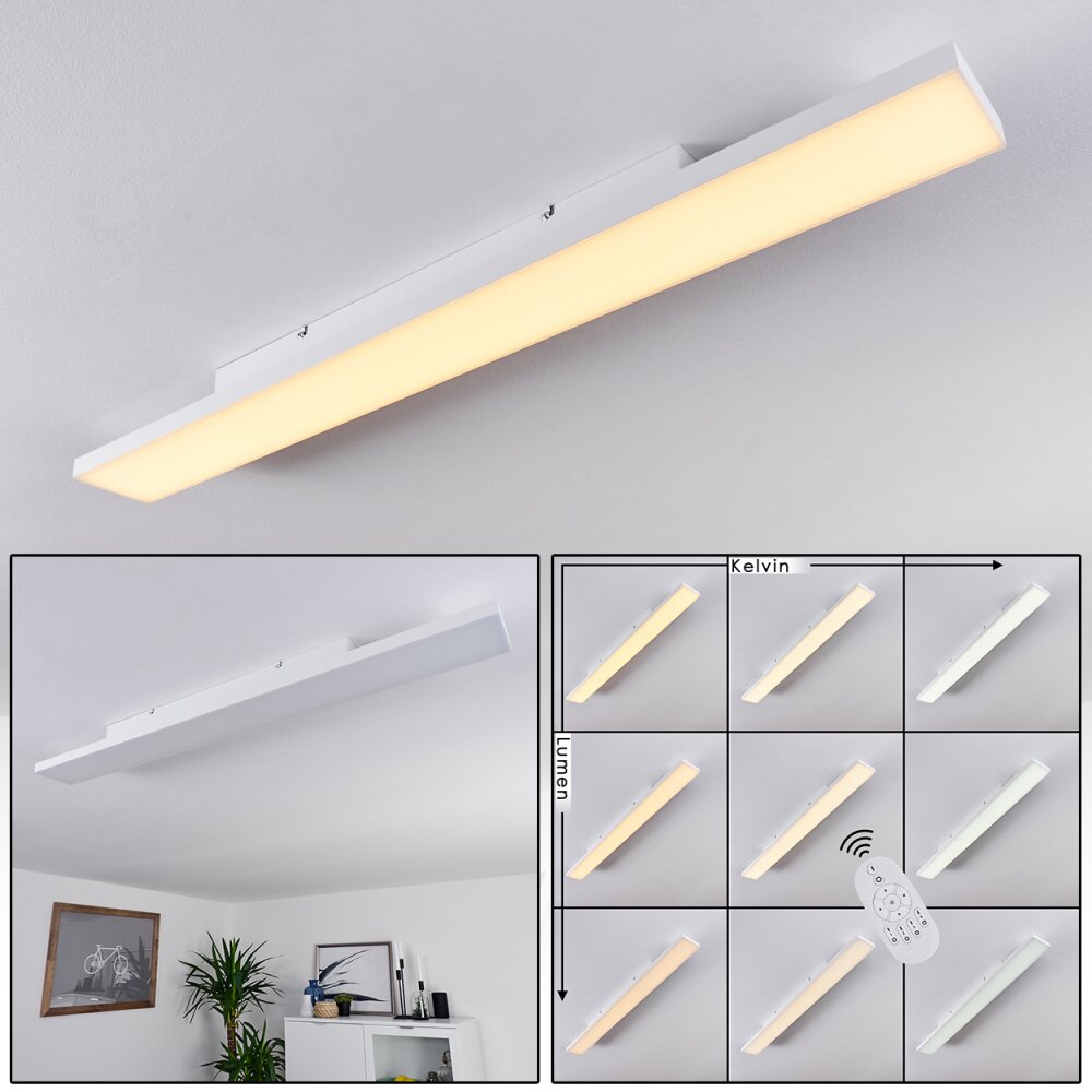 Buenaventura Deckenleuchte LED Weiß, 1-flammig, Fernbedienung main product photo