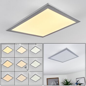 Farc LED Panel Silber, 1-flammig, Fernbedienung