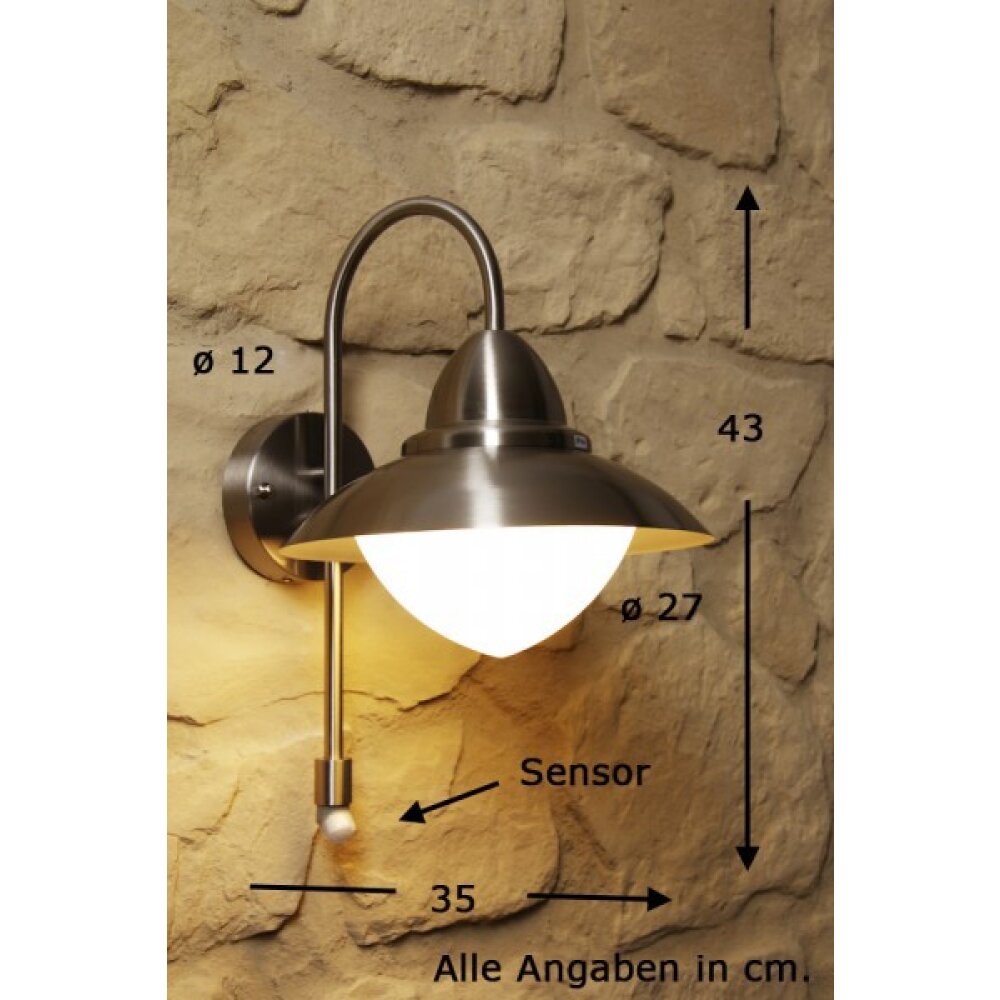 Eglo SIDNEY Außenwandleuchte Edelstahl, Bewegungsmelder main product photo