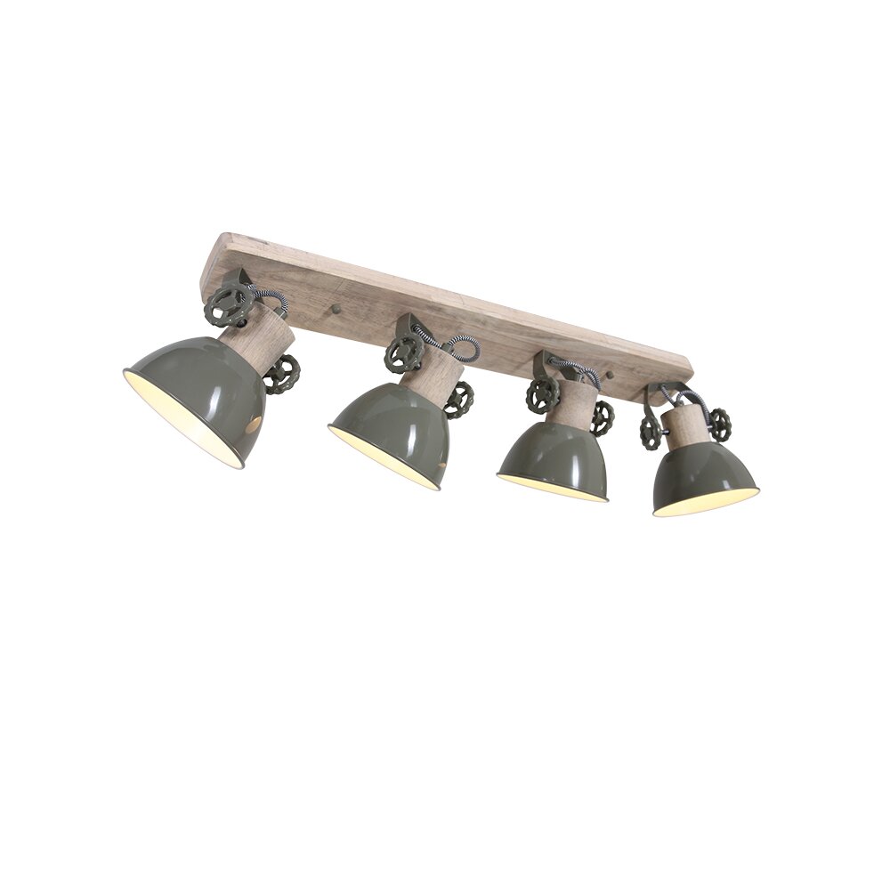 Steinhauer Gearwood Deckenspot Grün, Holz dunkel, 4-flammig main product photo