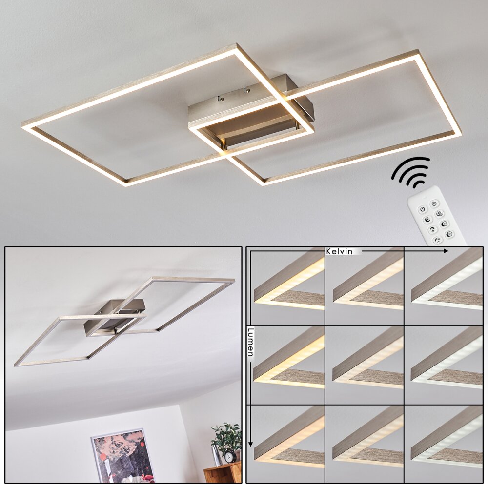 Cheka Deckenleuchte LED Nickel-Matt, 2-flammig, Fernbedienung main product photo