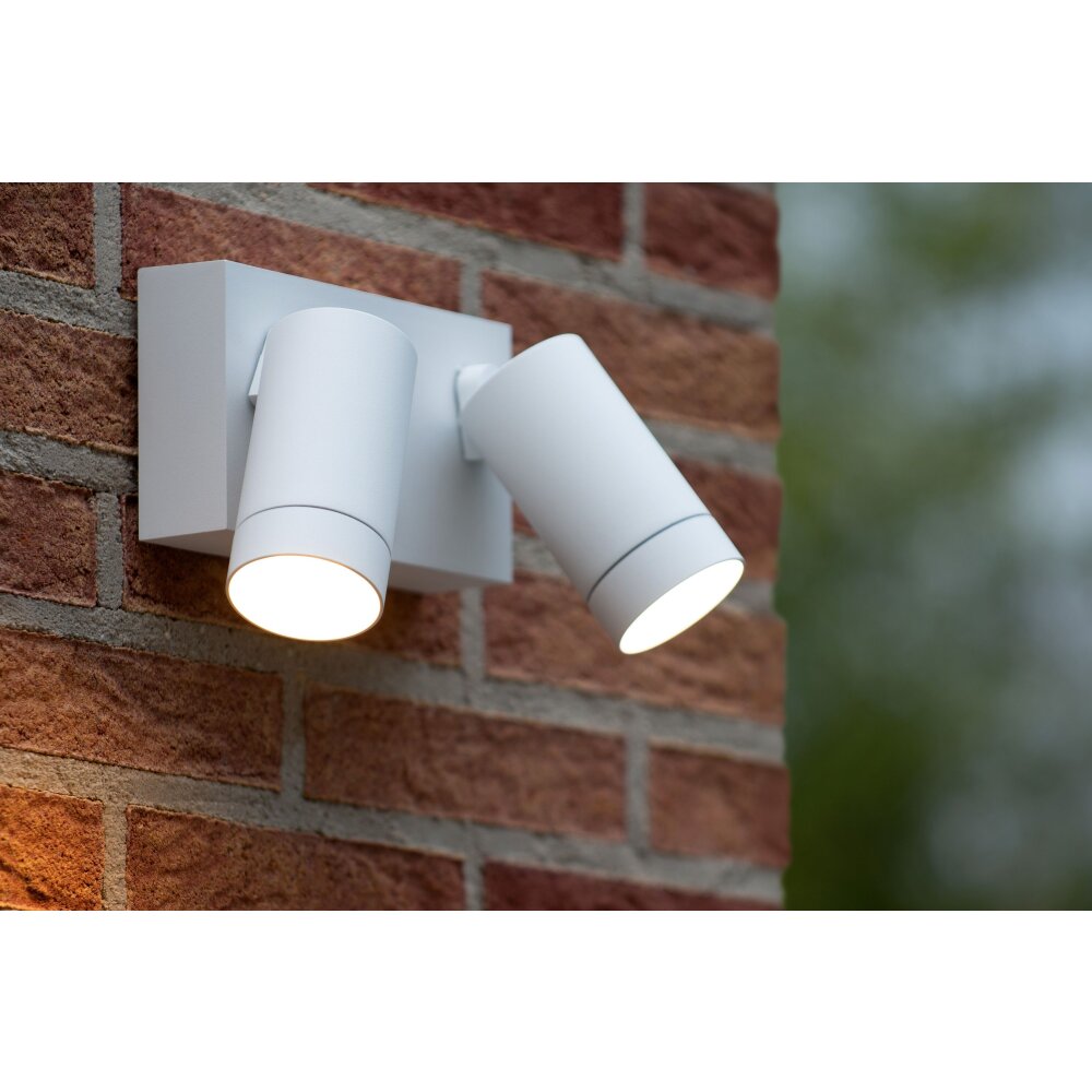 Lucide TAYLOR Außenwandleuchte Weiß, 2-flammig, Bewegungsmelder main product photo