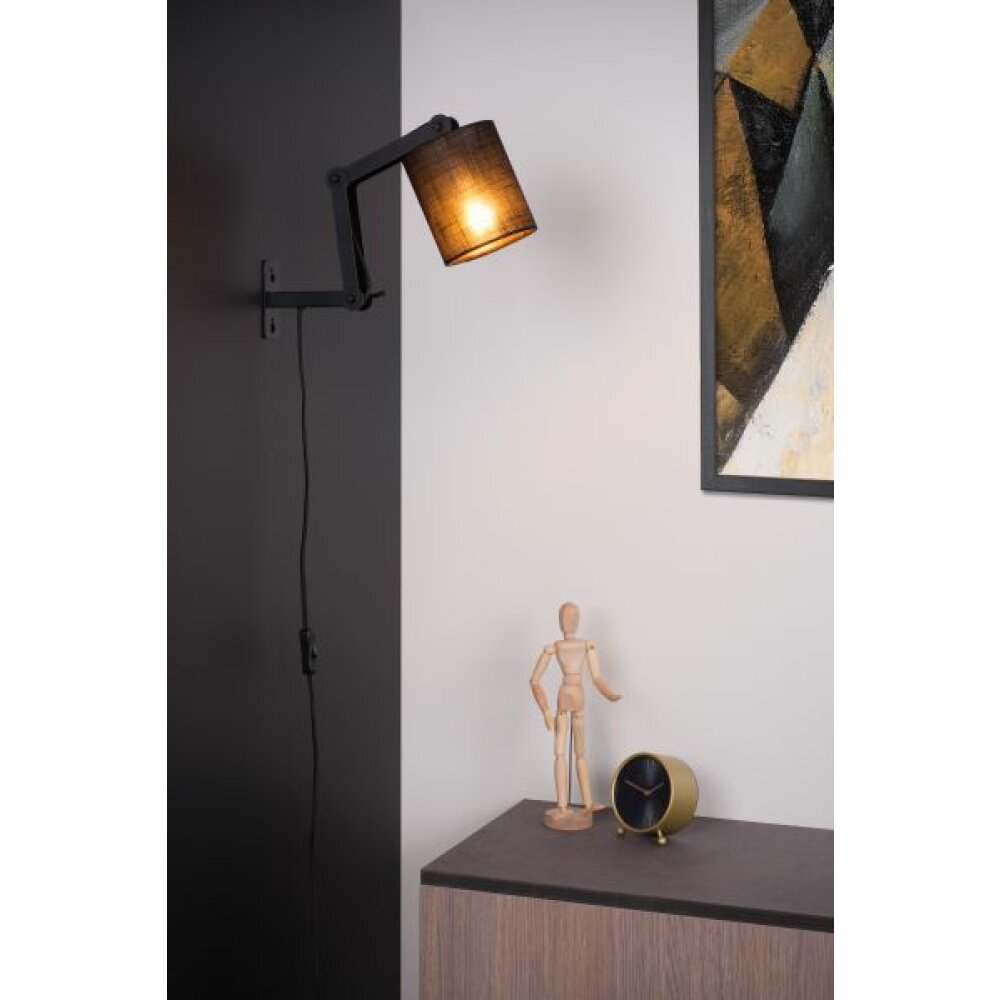 Lucide TAMPA Wandleuchte Schwarz, 1-flammig main product photo