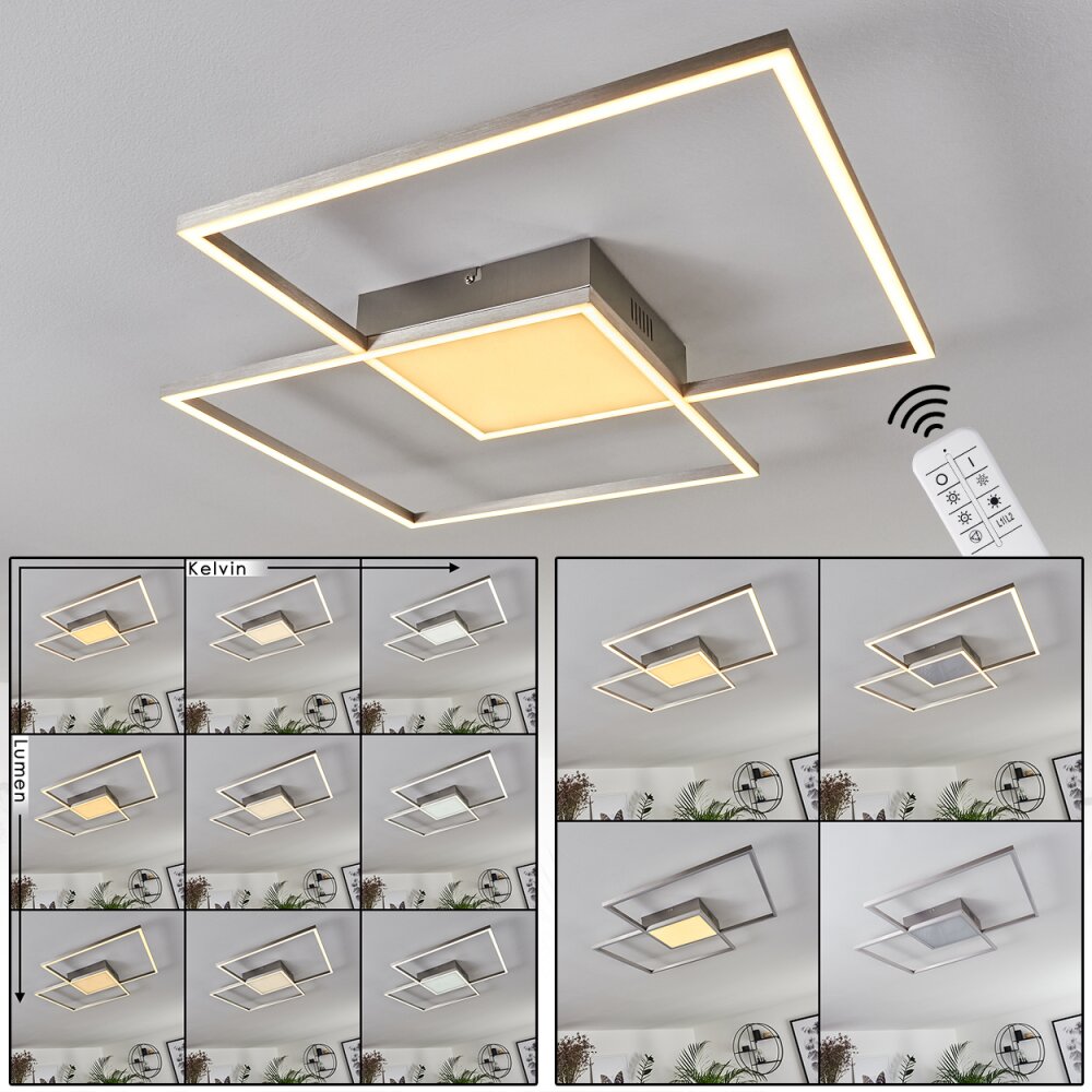 Torresella Deckenleuchte LED Nickel-Matt, 2-flammig, Fernbedienung main product photo