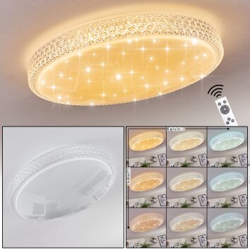 Suno Deckenleuchte LED Transparent, Klar, Weiß, 1-flammig, Fernbedienung