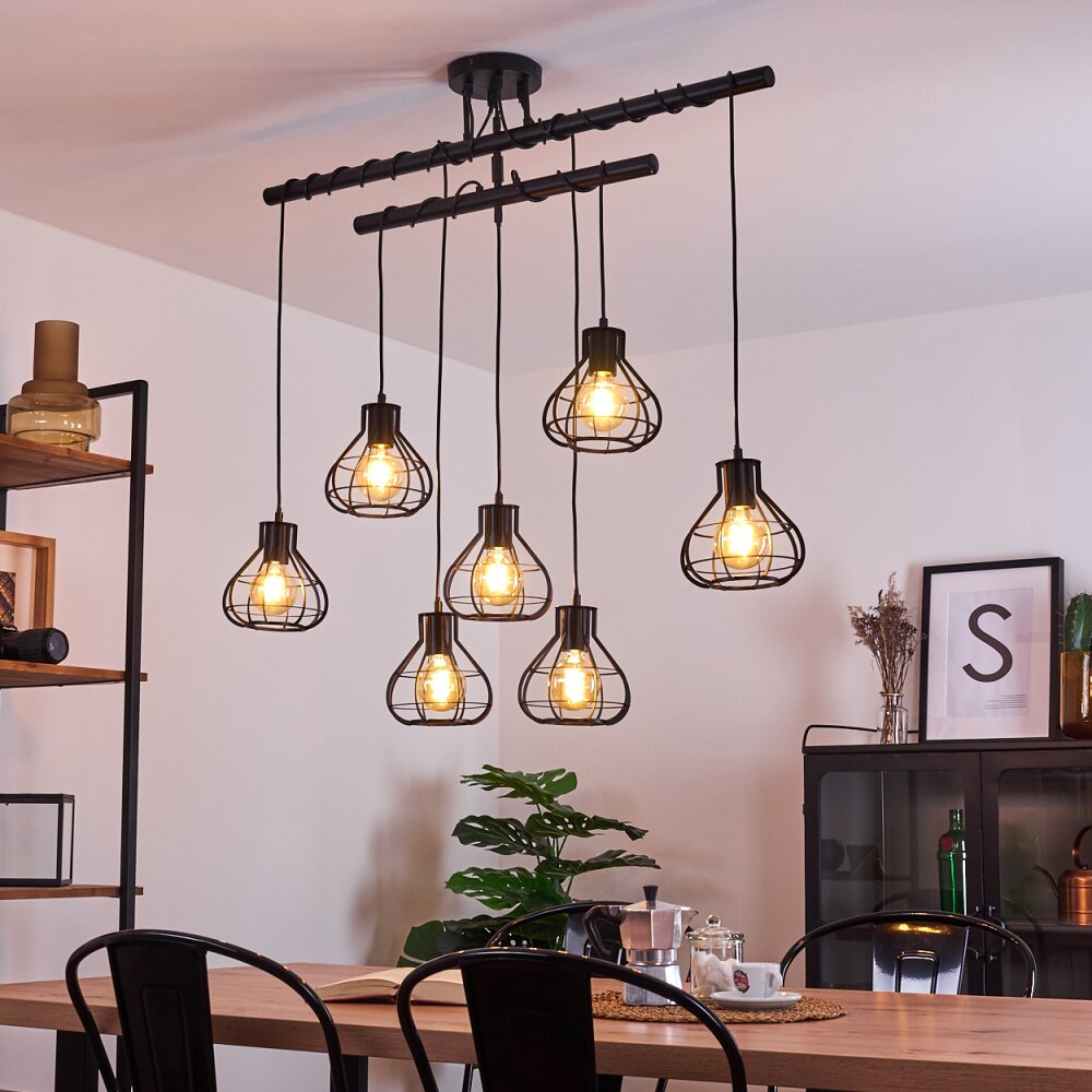 Gainsville Deckenleuchte Schwarz, 7-flammig main product photo