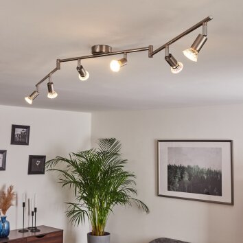 Oula Deckenleuchte LED Nickel-Matt, 6-flammig