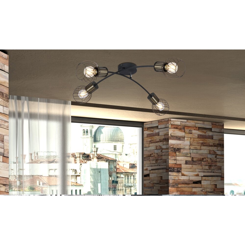Globo ARGUSTO Deckenleuchte Schwarz, 4-flammig main product photo