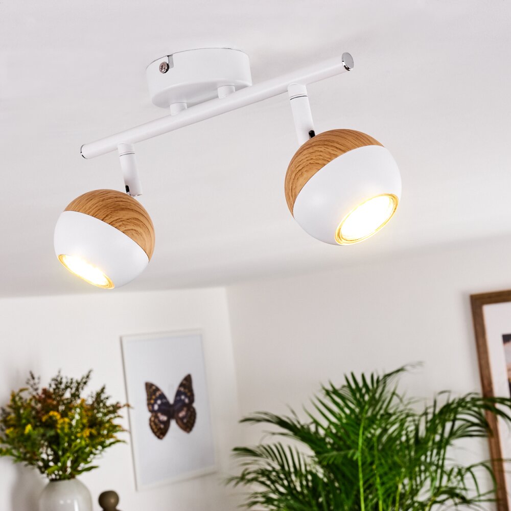 Kotaoa Deckenleuchte LED Holz hell, Weiß, 2-flammig main product photo