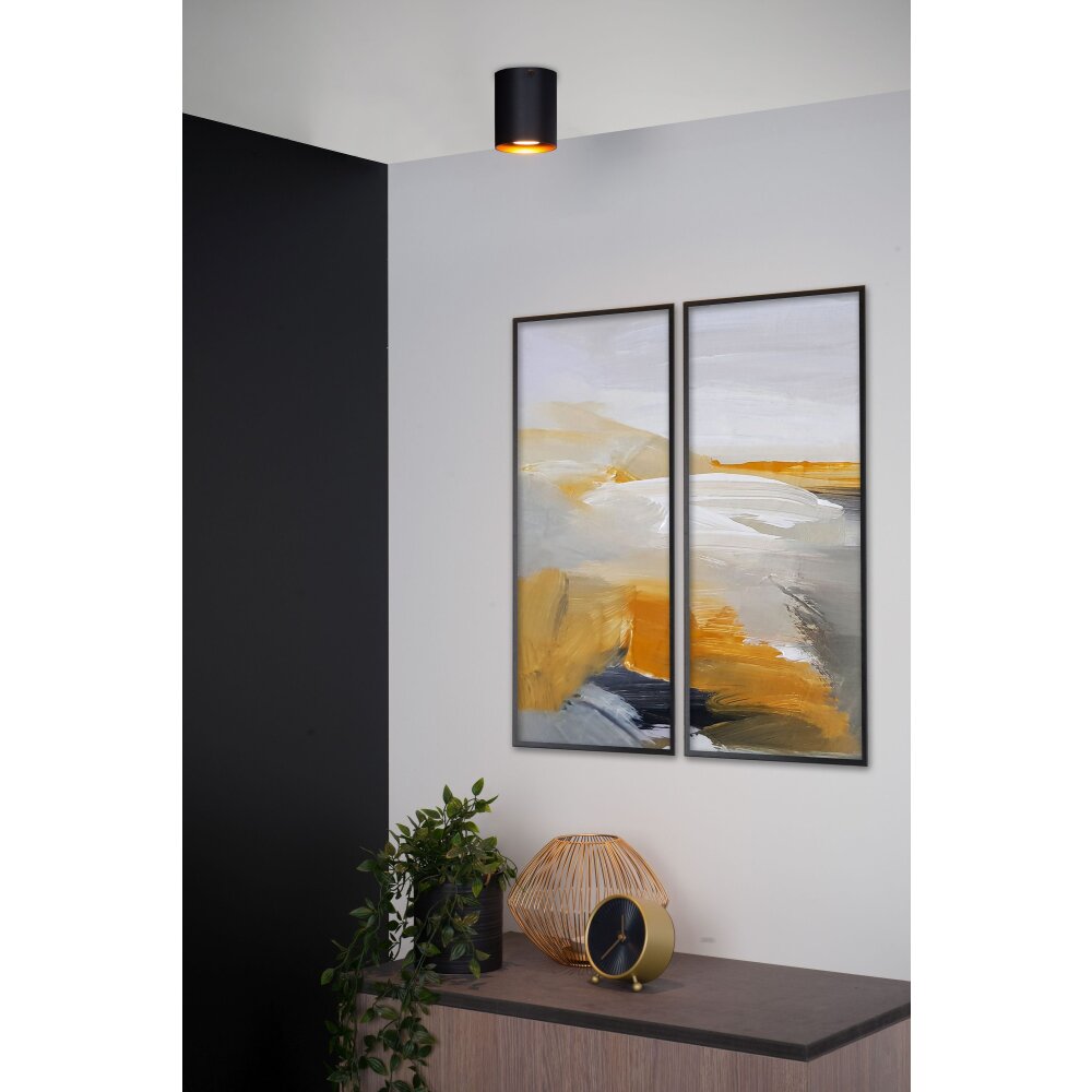 Lucide BIDO Deckenleuchte Kupferfarben, Schwarz, 1-flammig main product photo