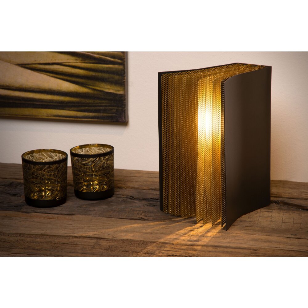 Lucide EXTRAVAGANZA LIVRET Tischleuchte Gold, Schwarz, 1-flammig main product photo