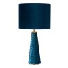 Lucide VELVET Tischleuchte Blau, Messing, 1-flammig