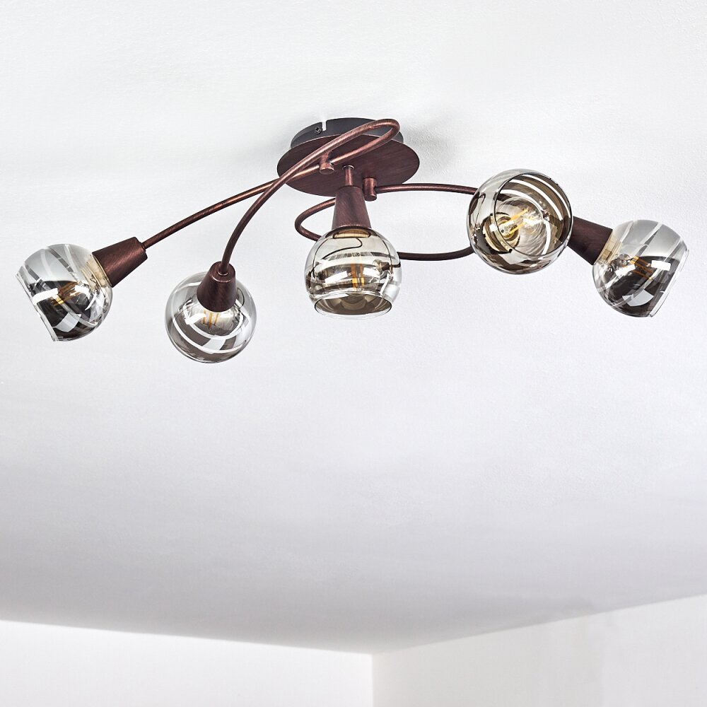 Warga Deckenleuchte LED Bronze, 5-flammig