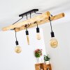 Palmetto Deckenleuchte Holz hell, Schwarz, 4-flammig