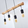 Ajaccio Pendelleuchte Holz dunkel, Schwarz, 4-flammig
