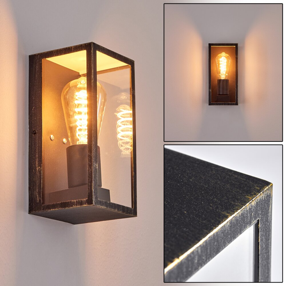 Hakkas Außenwandleuchte Schwarz-Gold, 1-flammig main product photo