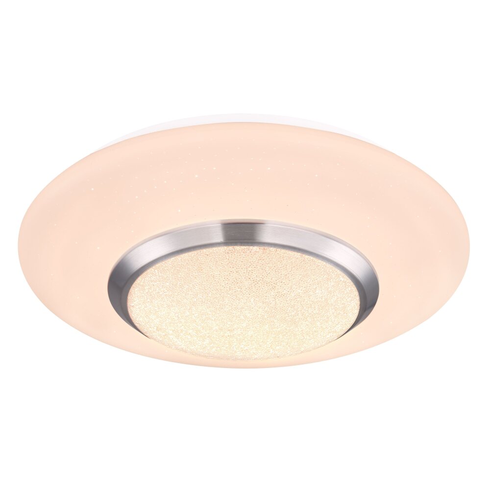 Globo CANDIDA Deckenleuchte LED Nickel-Matt, Weiß, 1-flammig, Fernbedienung, Farbwechsler main product photo