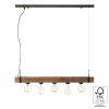 Brilliant Woodhill Pendelleuchte Holz dunkel, Schwarz, 5-flammig