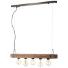 Brilliant Woodhill Pendelleuchte Holz dunkel, Schwarz, 5-flammig