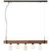 Brilliant Woodhill Pendelleuchte Holz dunkel, Schwarz, 5-flammig