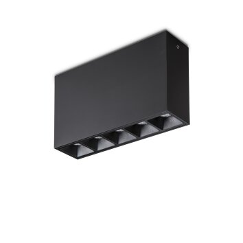 Ideallux LIKA Deckenleuchte LED Schwarz, 1-flammig
