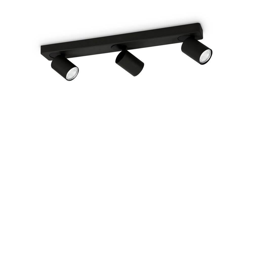Ideallux RUDY Deckenleuchte Schwarz, 3-flammig main product photo
