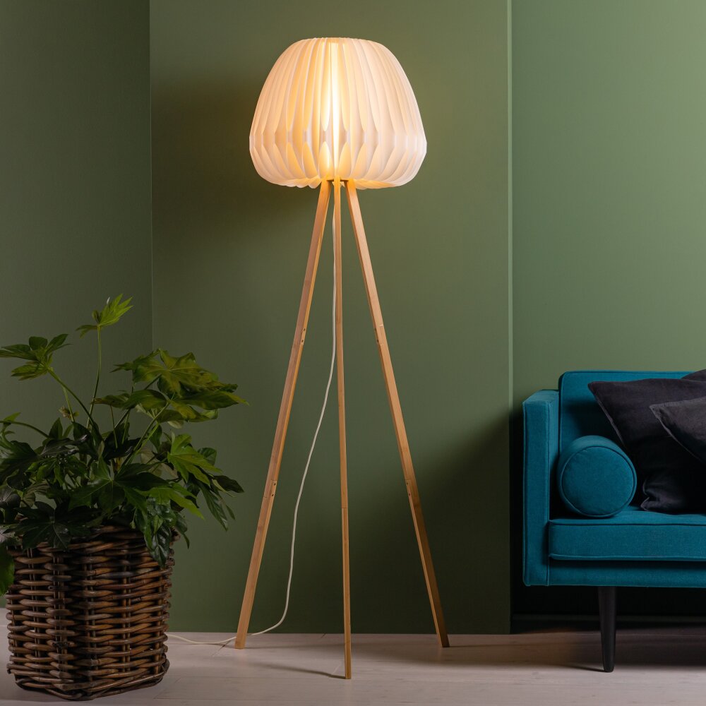 Brilliant Inna Stehlampe Holz hell, Weiß, 1-flammig main product photo